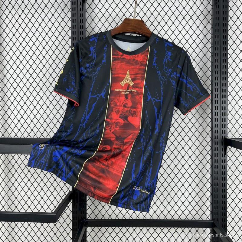 2025/26 Paris Saint-Germain (CAMPEONES DE EUROPA) Red And Blue Jersey