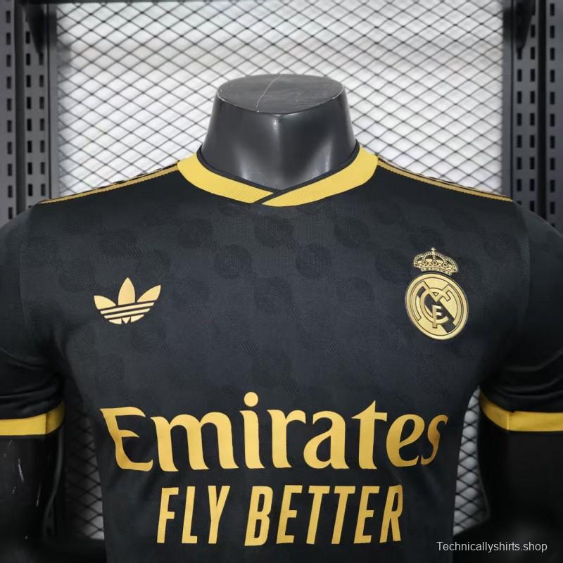 Player Version 25/26 Real Madrid Black with Gold Trim Jersey