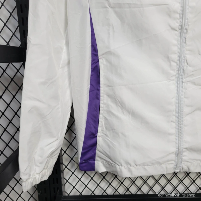 25/26 Real Madrid Jacket White Windbreaker