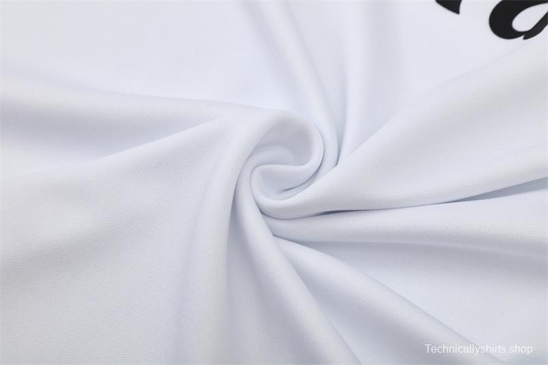 Retro 13/14 Real Madrid White Half Zipper Jacket+Long Pants