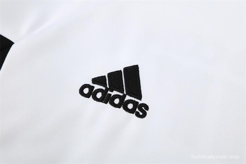 Retro 08/09 Real Madrid White Half Zipper Jacket+Long Pants