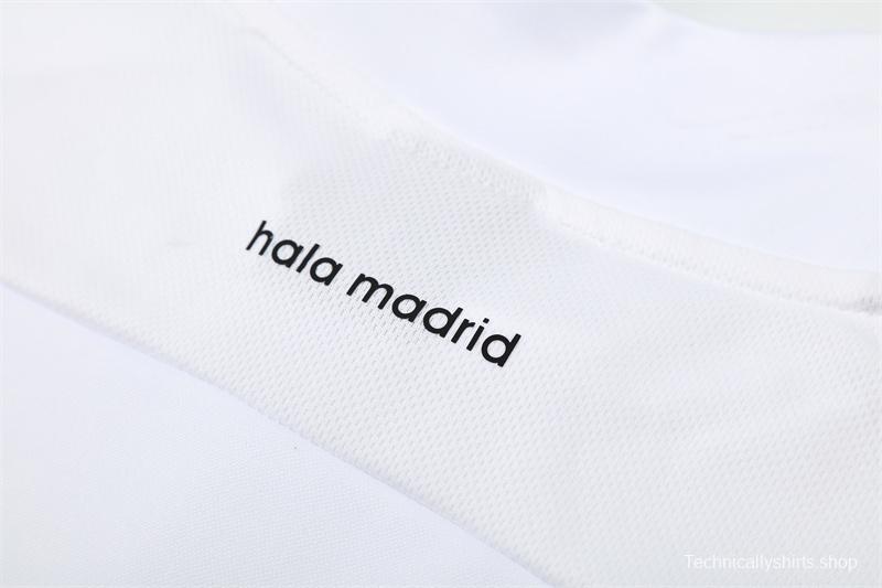 Retro 15/16 Real Madrid White Half Zipper Jacket+Long Pants