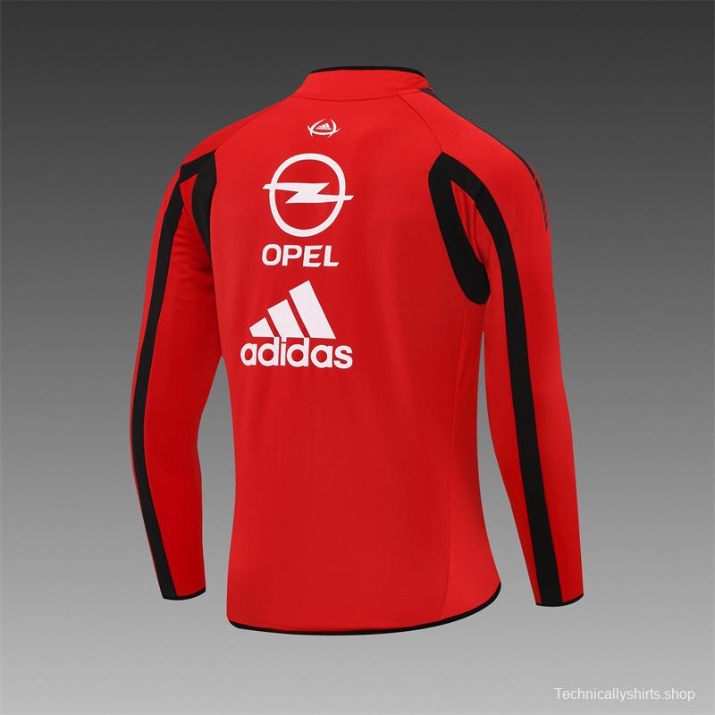 Retro 05/06 AC Milan Red Half Zipper Jacket+Long Pants