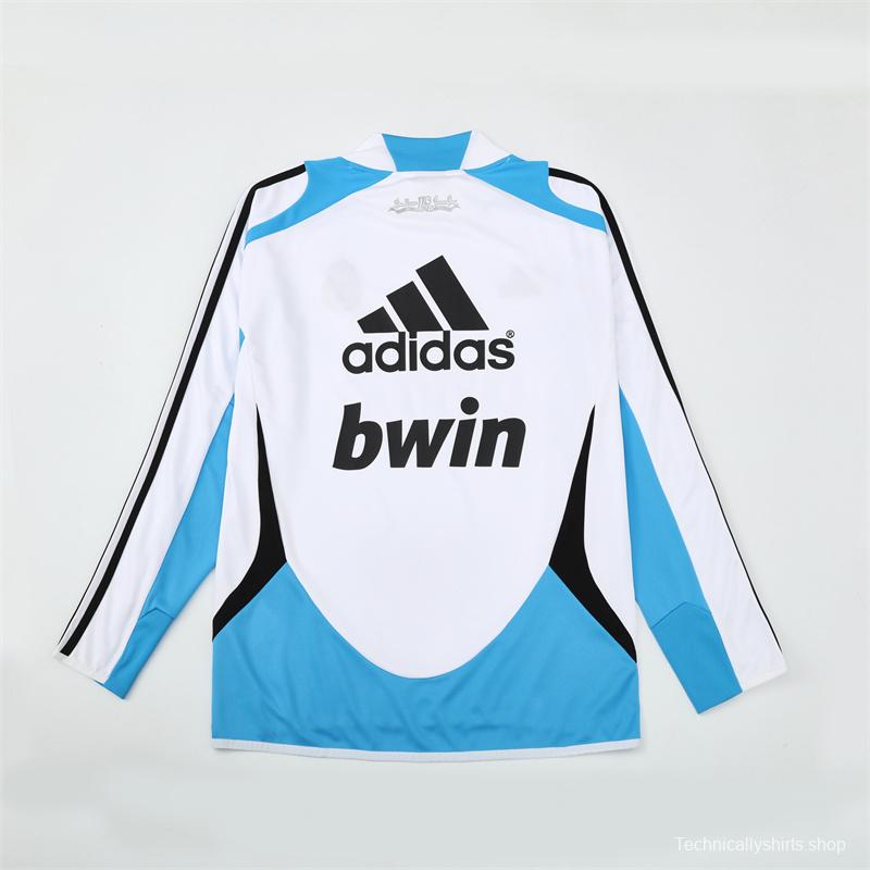 Retro 12/13 Real Madrid White/Blue Half Zipper Jacket