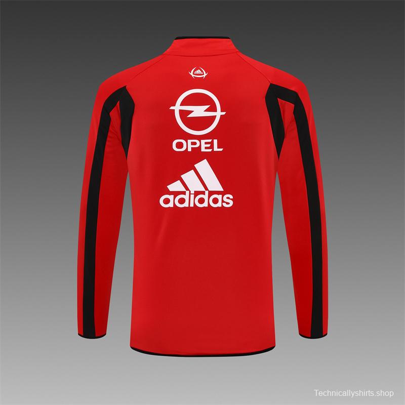 Retro 05/06 AC Milan Red Half Zipper Jacket+Long Pants