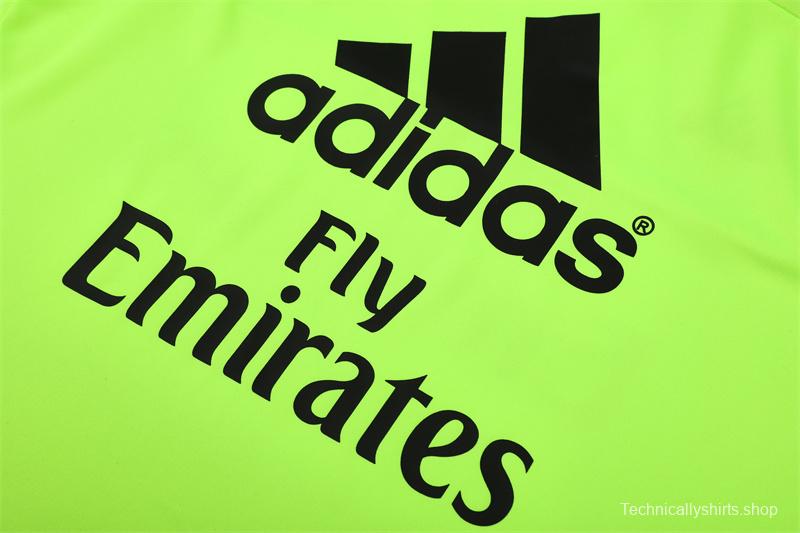 Retro 15/16 Real Madrid Fluorescent Green Half Zipper Jacket