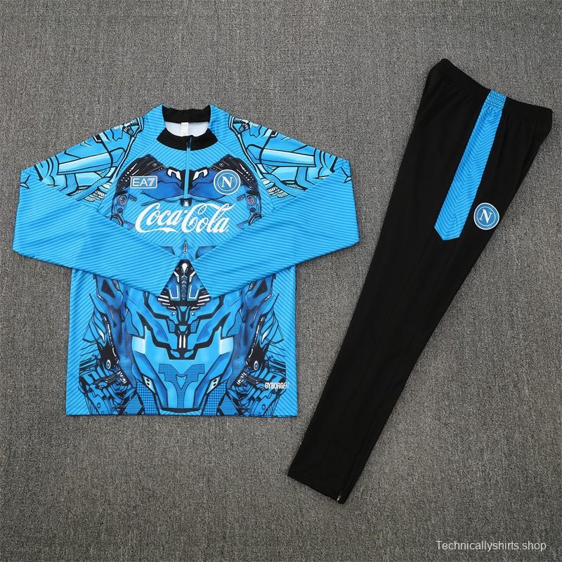 25/26 Napoli Light Blue Camouflage Half Zipper Jacket+Long Pants