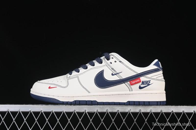Nike SB Dunk Low Supreme Collaboration Light Blue Swoosh Low-Top Casual Skate Shoes - HH7518-083