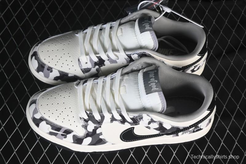 Nike SB Dunk Low Grey Camouflage Anniversary Custom Low-Top Casual Skate Shoes - SR2025-002