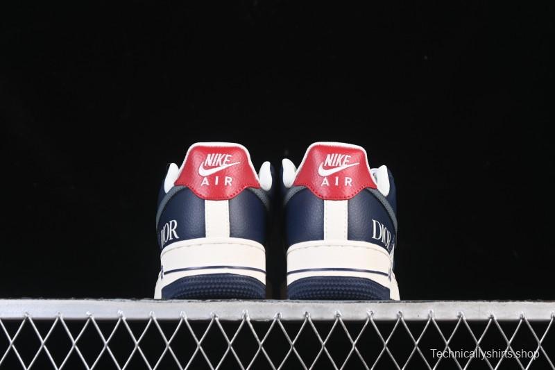 Nike Air Force 1 '07 Low Dior Collaboration White Blue Gray Hook Casual Sneakers - XD2588-603