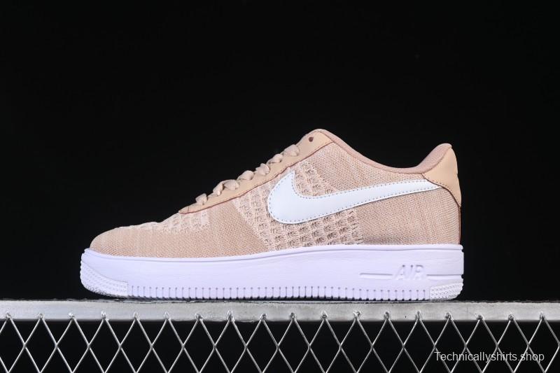 Nike Air Force 1'07 Low Knit Khaki Casual Sneakers - CI0051-200