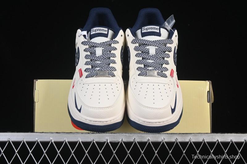 Nike Air Force 1'07 Low Collaboration Beige Camouflage Red Blue Hook Casual Skate Shoes - XD2588-609