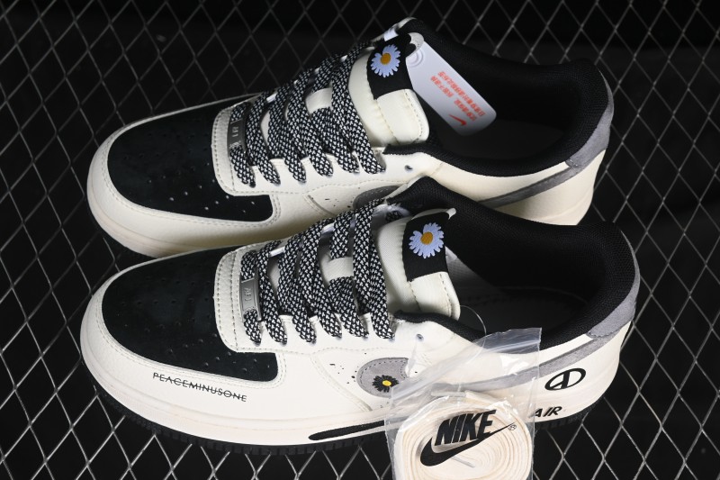 Nike Air Force 1 '07 Low G-Dragon Collaboration Daisy Beige Black Grey Casual Sneakers - QW5606-265