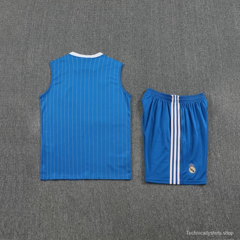 25/26 Real Madrid Adidas Original Blue Vest Jersey+Shorts