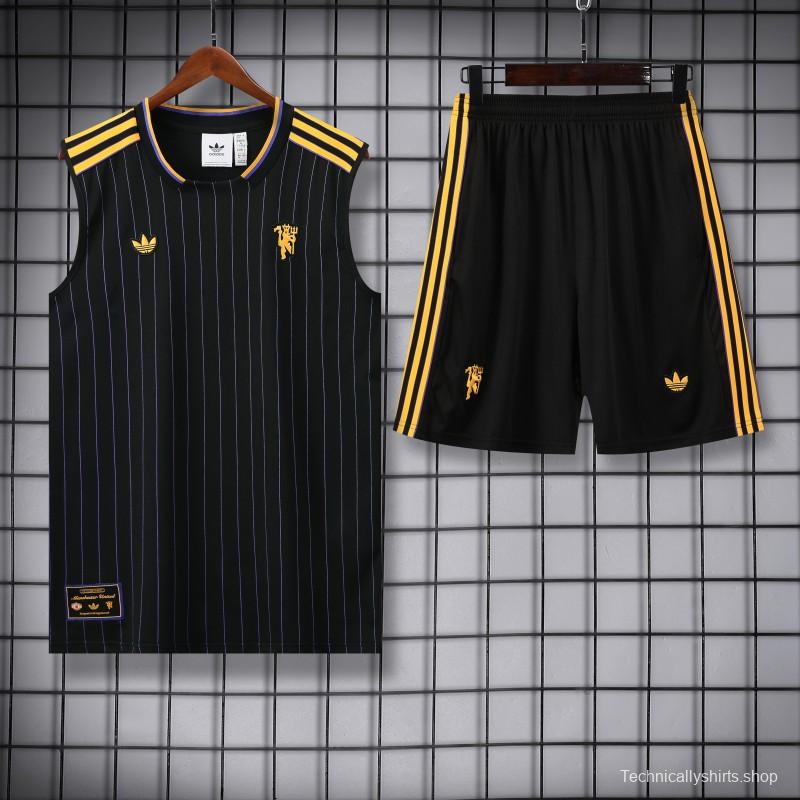 25/26 Manchester United Adidas Original Wine Vest Jersey+Shorts