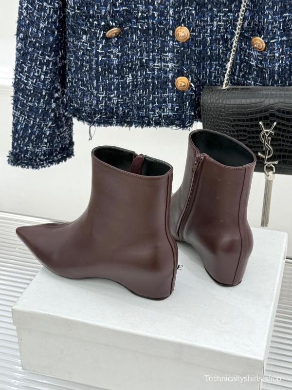 Khaite Retro Pointed Toe Ankle Boots with Height Increase - KFY00390