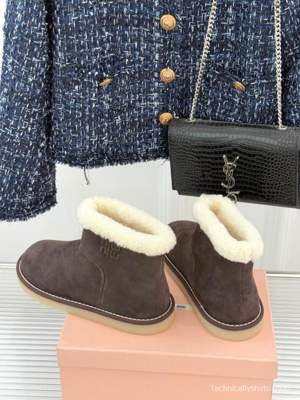 Miu Miu Retro Shearling Platform Snow Boots - KFY00300
