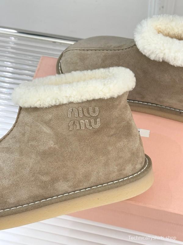 Miu Miu Retro Shearling Platform Snow Boots - KFY00300