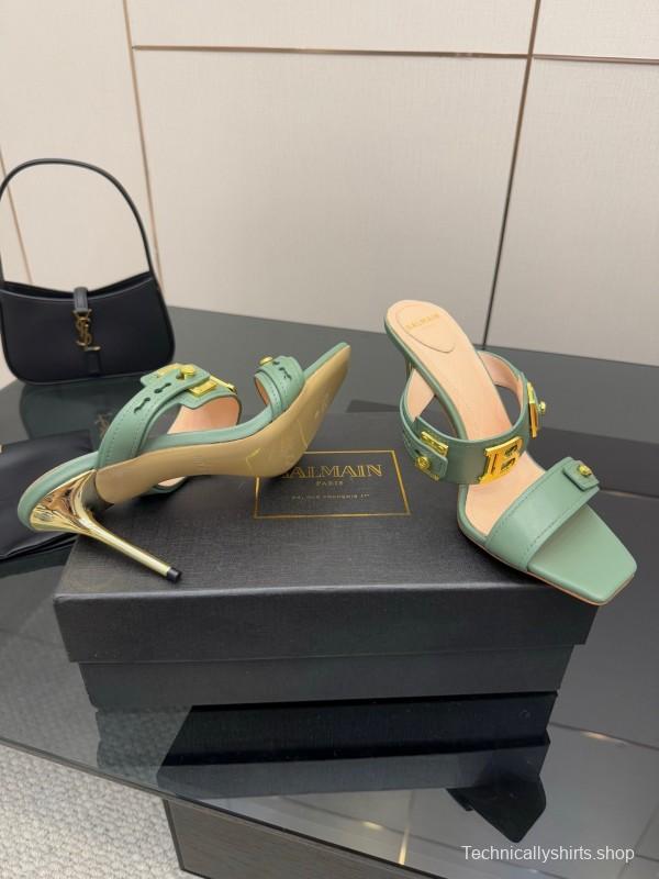 Balmain 2025 SS Metal Heel High Heel Sandals - KFY00320