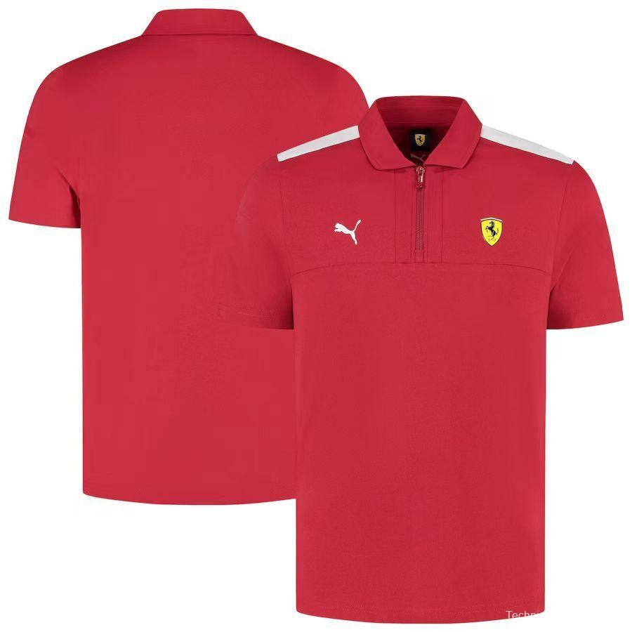 25/26 F1 Scuderia Ferrari Red with White Shoulder Stripes Polo Jersey