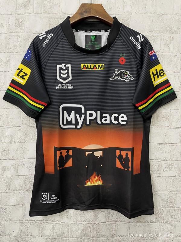 25/26 Penrith Panthers Black with ANZAC Commemoration Design Jersey