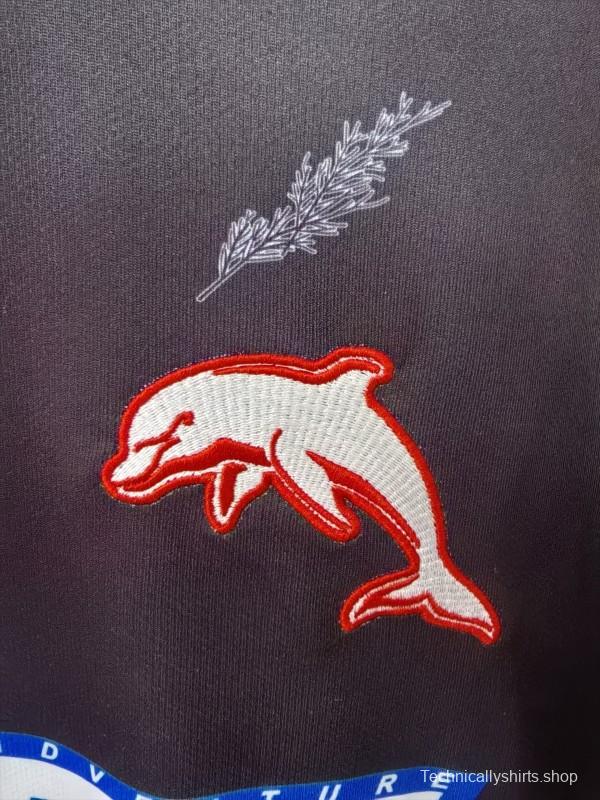 25/26 Redcliffe Dolphins Black with Sunset Pyramid Indigenous Jersey