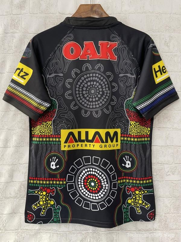 25/26 Penrith Panthers Black with Indigenous Art Design Jersey