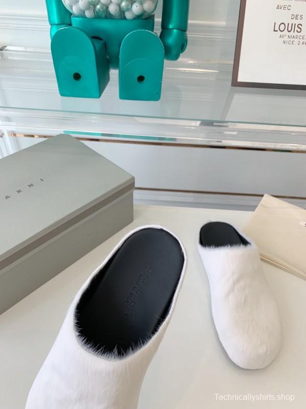 Marni 2025/SS Mule Shoes with Horsehair Design - LY00