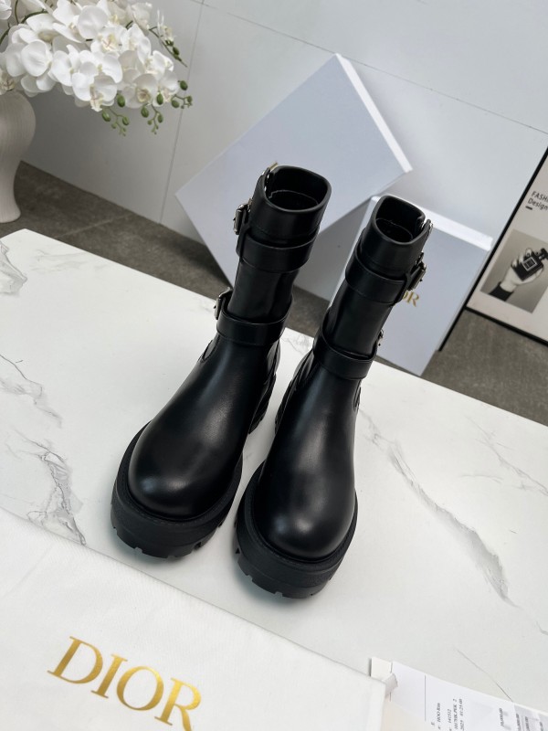 Dior 2025 SS Retro British Style Brogue New Knight Boots - LY00400