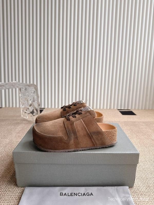 Balenciaga x Birkenstock Boston Closed-Toe Soft Footbed Platform Sandals - AS00260