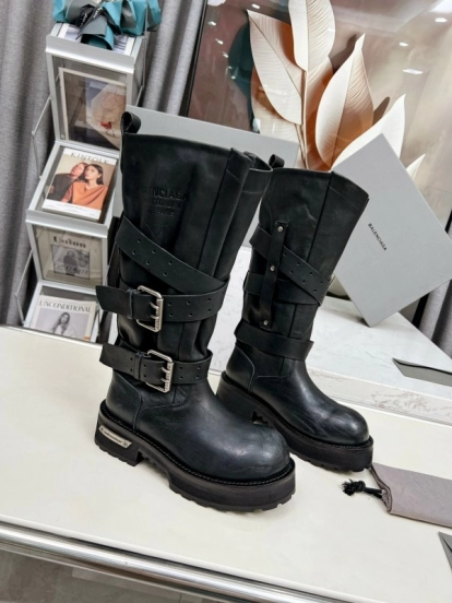 Balenciaga Paris 25FW Venom High-Top Boots Punk Style Motorcycle Ankle Boots 15 Inch - LY00520