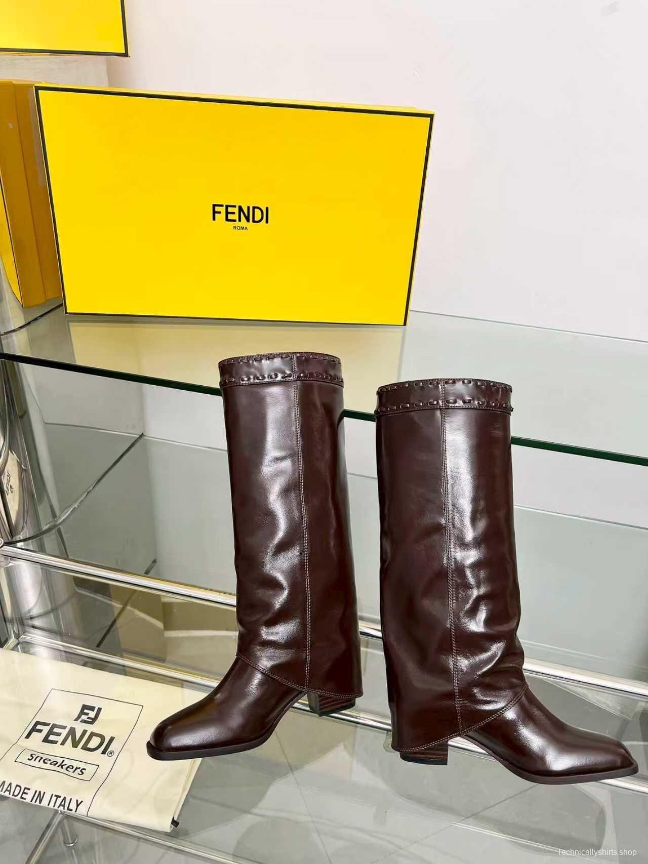 Fendi 2025 SS Wide Leg Boots with Block Heel - LY00510
