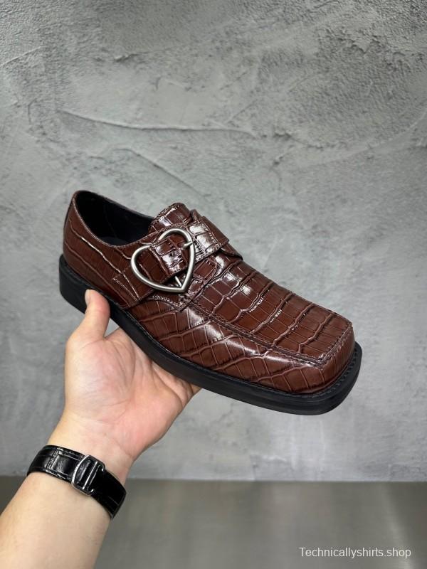 Adidas 2025 SS Square Toe Derby Shoes with Chain Buckle - KFY00420