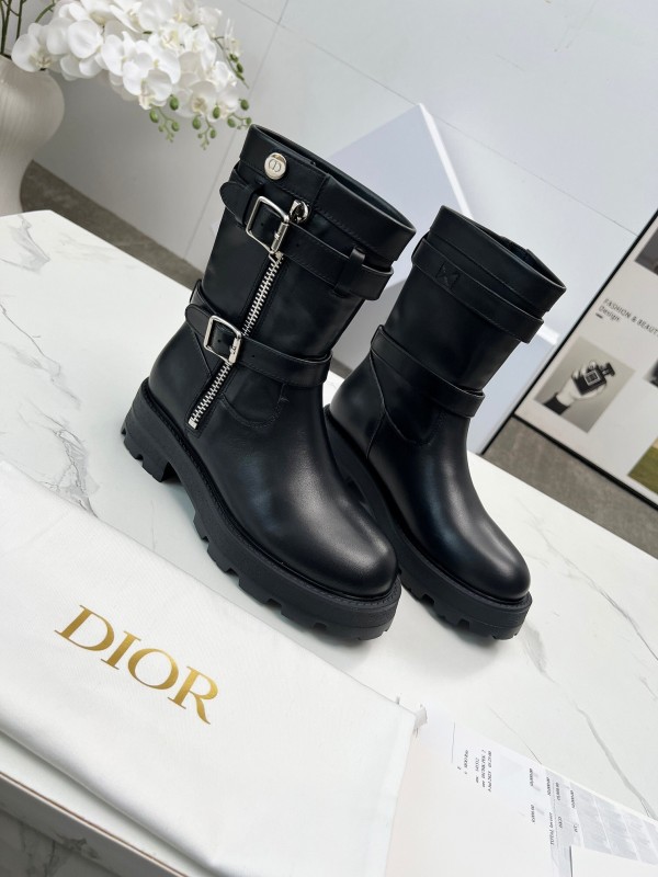 Dior 2025/ss Retro British Style Brogue New Knight Boots - LY00390