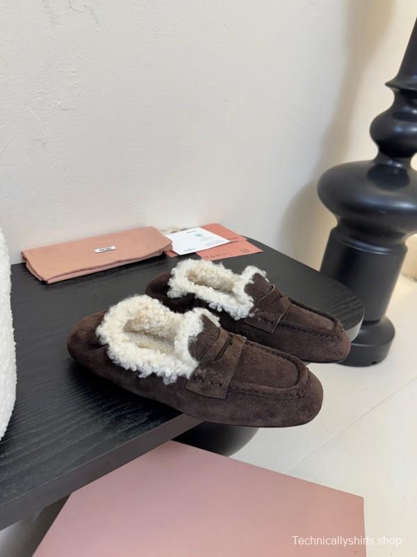 MIUMIU Platform Loafers with Wool Design - KFY00320