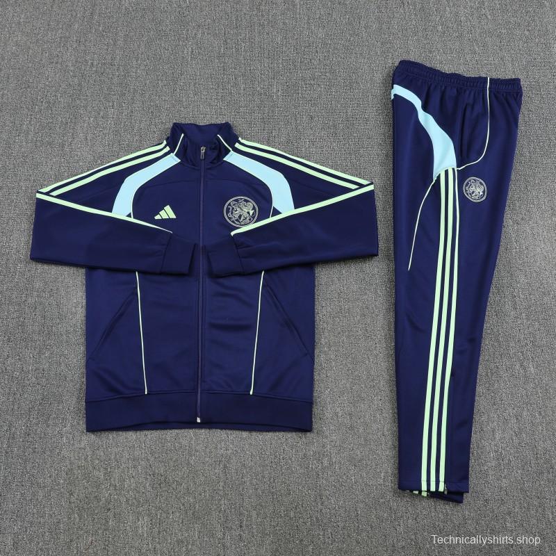 25/26 Ajax Amsterdam Navy Blue Full zipper Jacket Tracksuit+ long pants