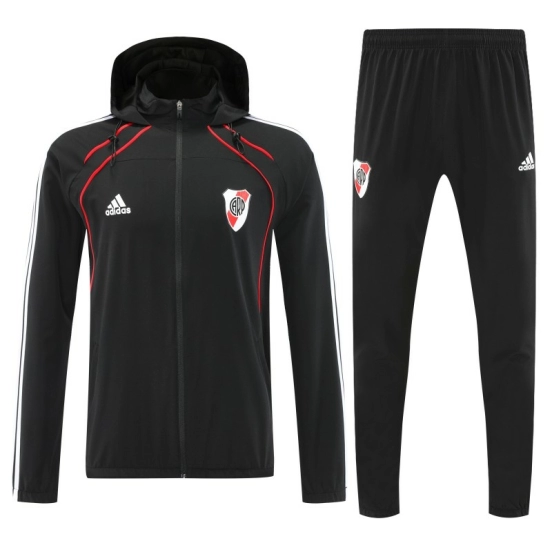 25/26 River Plate Black Full zipper Jacket Tracksuit+ long pants
