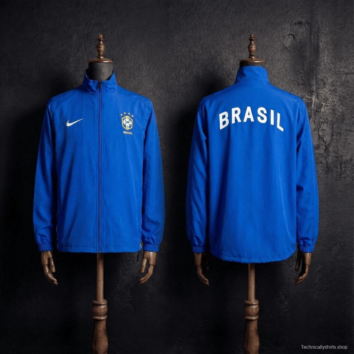 1998 Vintage Style Brazil Blue Jacket Windbreaker
