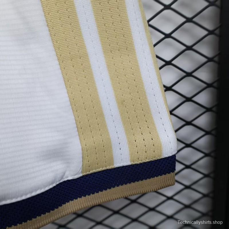 2026 Player Version  Italy Home White with Gold Stripes Shorts