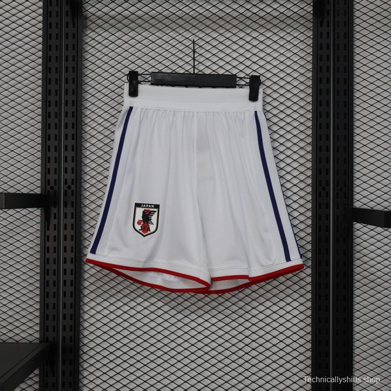 2026 Player Version Japan White with Navy Blue Stripes Shorts