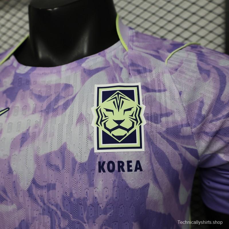 Player Version 2027 South Korea Away Purple Floral Jersey
