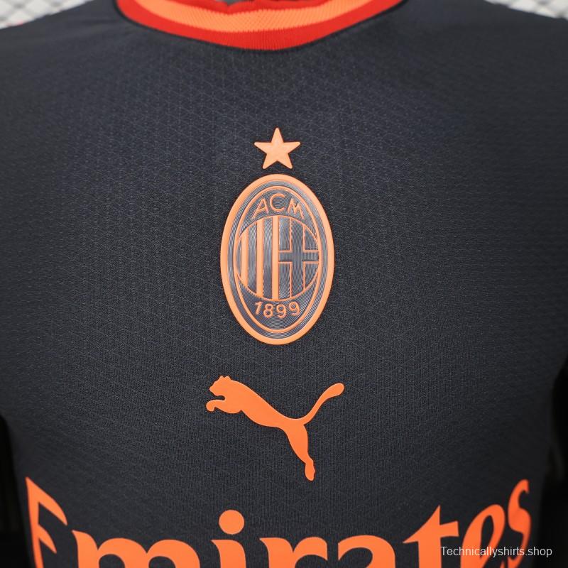 Player Version 26/27 AC Milan Away Navy Blue with Copper Orange Accents Jersey
