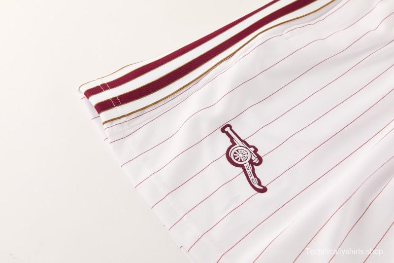 26/27 Arsenal  White Pinstripe Short Sleeve+Soccer Shorts