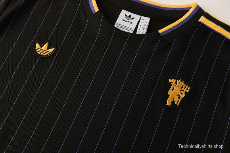 26/27  Manchester United Black Short Sleeve+Soccer Shorts