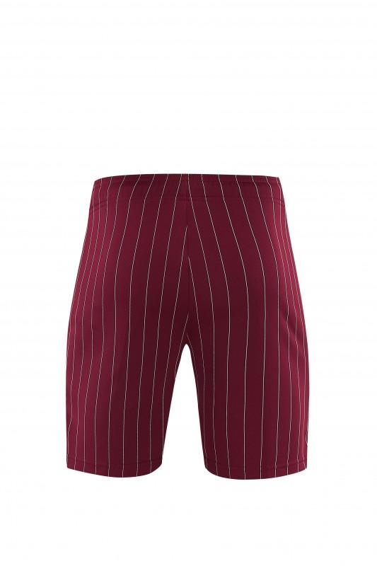 26/27  Arsenal  Maroon Pinstripe Short Sleeve+Soccer Shorts