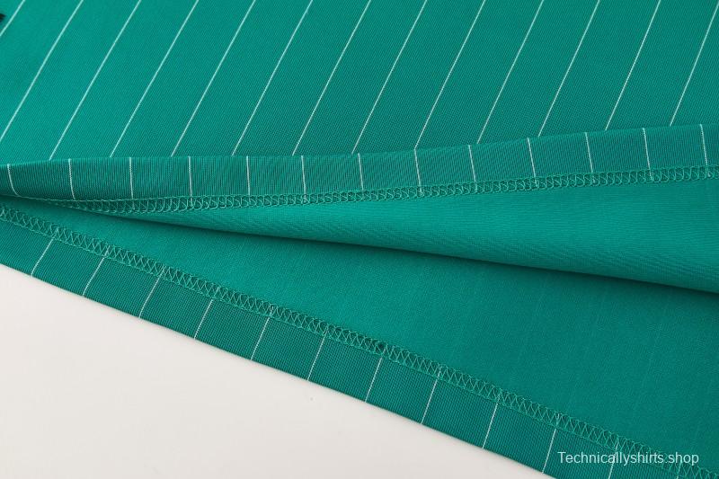 26/27 Liverpool   Green Pinstripe  Short Sleeve+Soccer Shorts