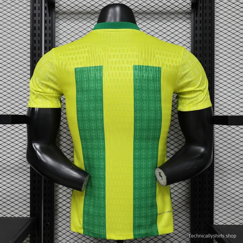 Player Version 2026 Brazil Yellow & Green Vertical Stripe Special Edition Jersey