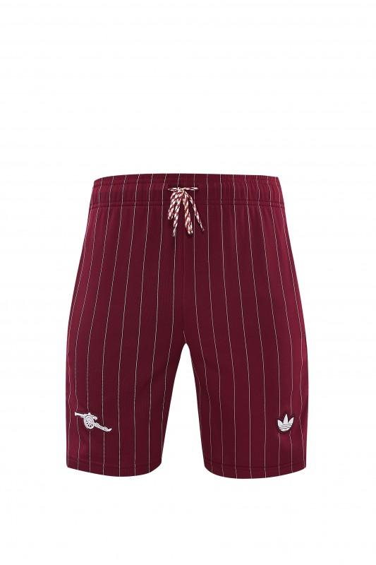 26/27  Arsenal  Maroon Pinstripe Short Sleeve+Soccer Shorts