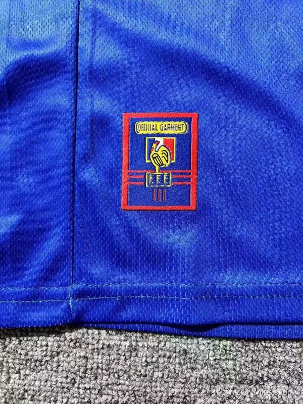 Retro Kids 1998 France Home Long Sleeve Jersey