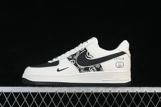 Nike Air Force 1 '07 Low Sneakers with Woven Mixed Black and Beige Design - XY9025-016
